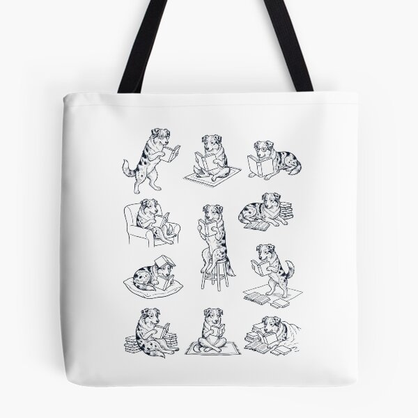 Item preview, Vintage Australian Shepherd Book Reader Reading Dog Lover designed and sold by dian-rody-crest.
