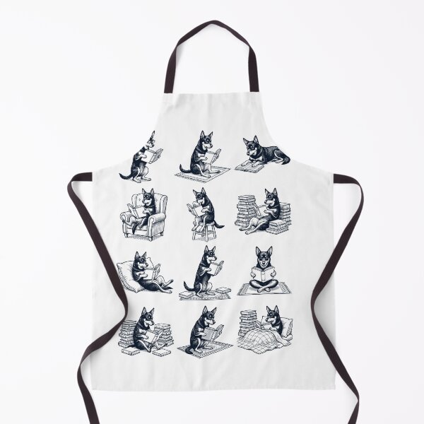 Item preview, Vintage Australian Kelpie Book Reader Reading Dog Lover designed and sold by dian-rody-crest.