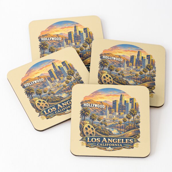 Item preview, Los Angeles Hollywood, Travel Vintage Illustration designed and sold by Alice Cristalis.