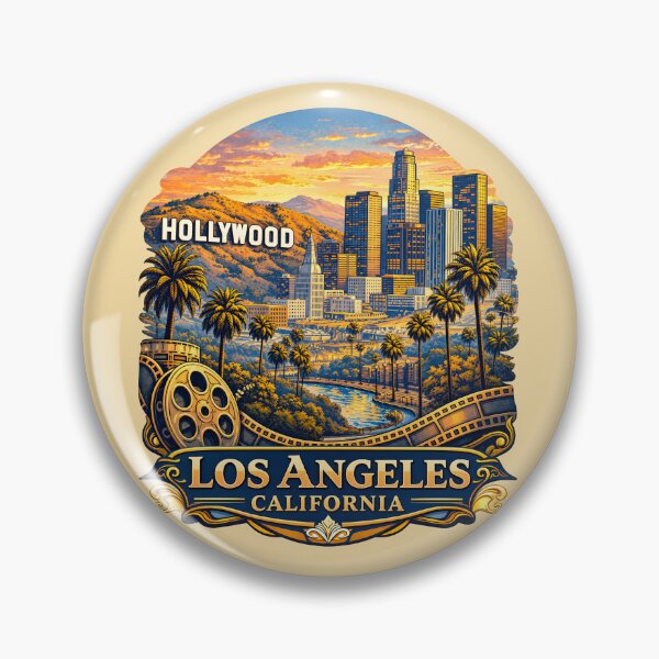 Item preview, Los Angeles Hollywood, Travel Vintage Illustration designed and sold by Alice Cristalis.