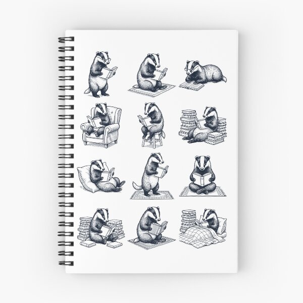 Item preview, Vintage Badger Book Reader Reading Animal Lover designed and sold by dian-rody-crest.