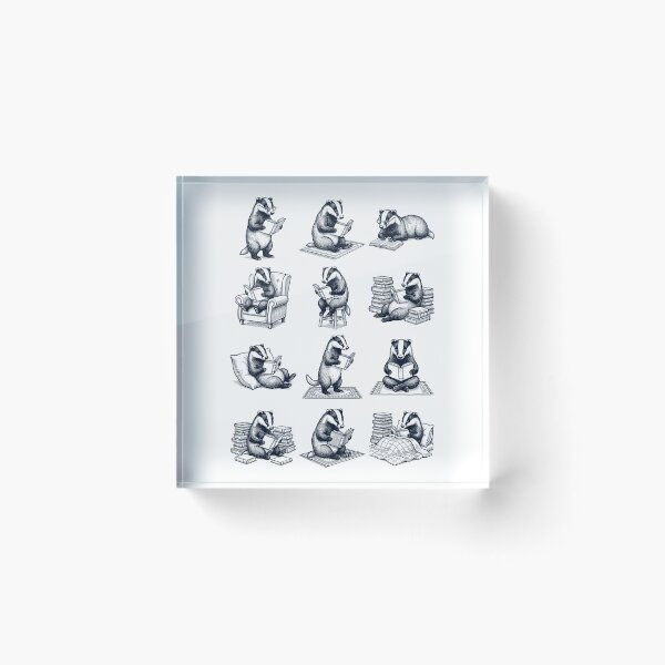 Item preview, Vintage Badger Book Reader Reading Animal Lover designed and sold by dian-rody-crest.