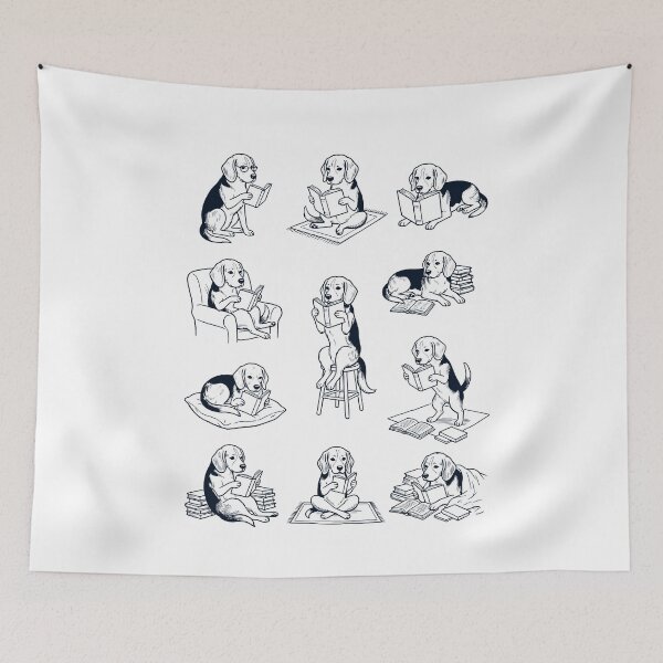 Item preview, Vintage Beagle Book Reader Reading Dog Lover designed and sold by dian-rody-crest.