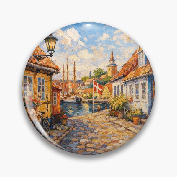 Item preview, A painting of Aeroskobing, Denmark – A Beautiful village in Europe. designed and sold by GalleryKauffeld.