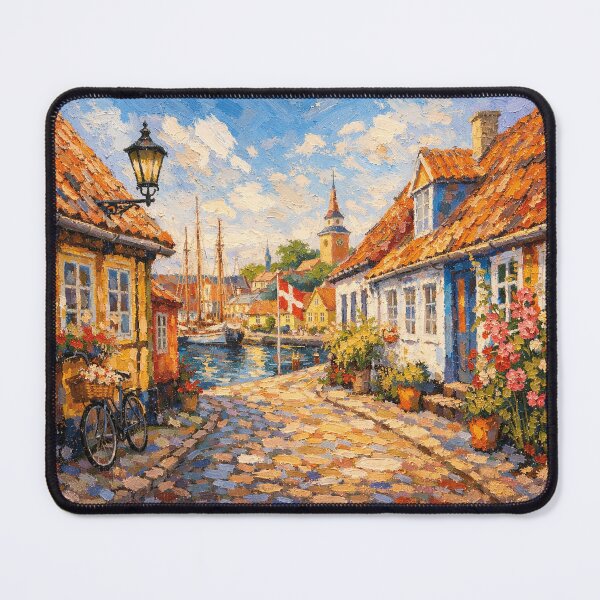 Item preview, A painting of Aeroskobing, Denmark – A Beautiful village in Europe. designed and sold by GalleryKauffeld.