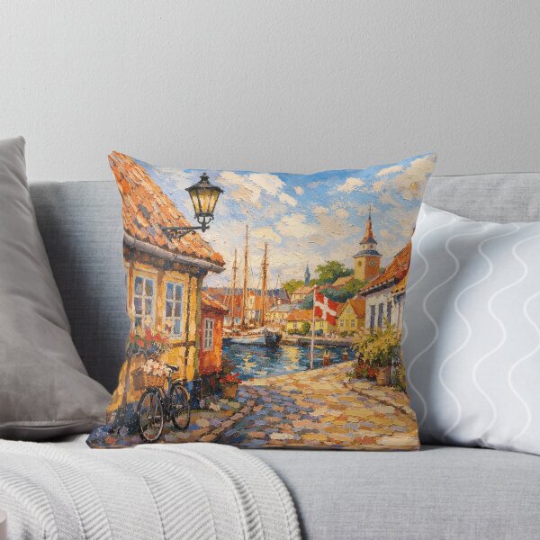 Item preview, A painting of Aeroskobing, Denmark – A Beautiful village in Europe. designed and sold by GalleryKauffeld.