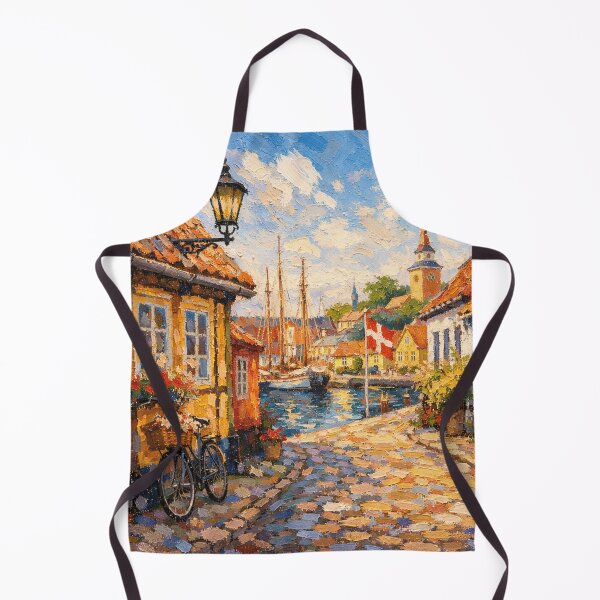 Item preview, A painting of Aeroskobing, Denmark – A Beautiful village in Europe. designed and sold by GalleryKauffeld.