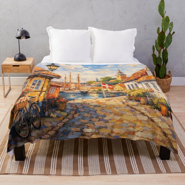 Item preview, A painting of Aeroskobing, Denmark – A Beautiful village in Europe. designed and sold by GalleryKauffeld.
