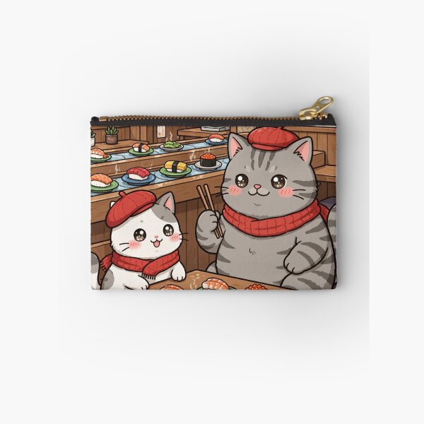 Item preview, Kawaii Cats Eating Sushi Japan - Freda and Junior Conveyor Belt Sushi designed and sold by MAISON SYLVIE.