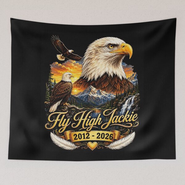 Item preview, Fly High Jackie 2012 - 2026 In Loving Memory Eagle Remembrance Loved One Memorial designed and sold by CharlieConon.