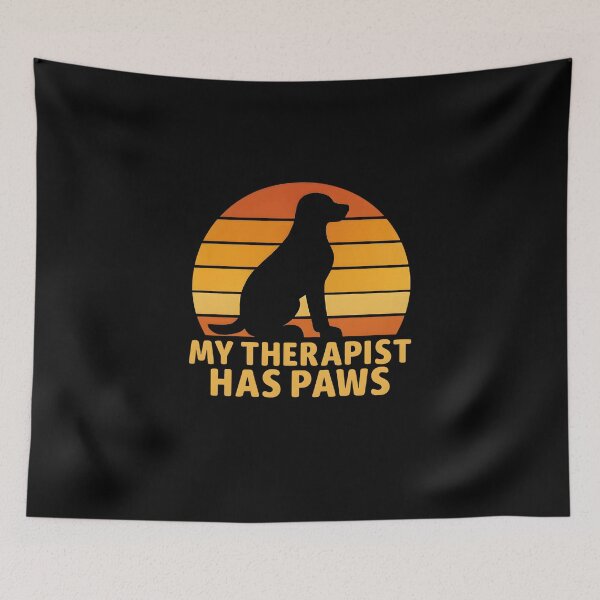 Item preview, My Therapist Has Paws Retro Therapy Dog Sunset  designed and sold by Photo-Sphere101.