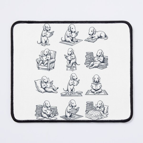 Item preview, Vintage Bedlington Terrier Book Reader Reading Dog Lover designed and sold by dian-rody-crest.