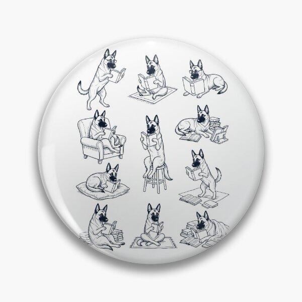 Item preview, Vintage Belgian Malinois Book Reader Reading Dog Lover designed and sold by dian-rody-crest.