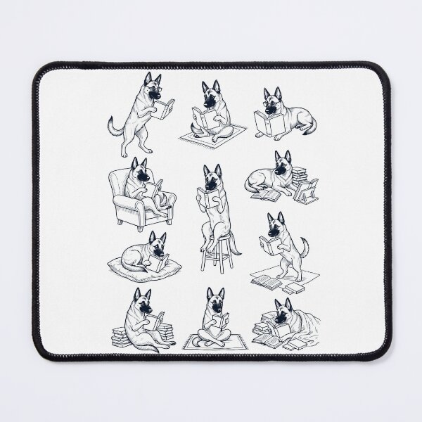 Item preview, Vintage Belgian Malinois Book Reader Reading Dog Lover designed and sold by dian-rody-crest.
