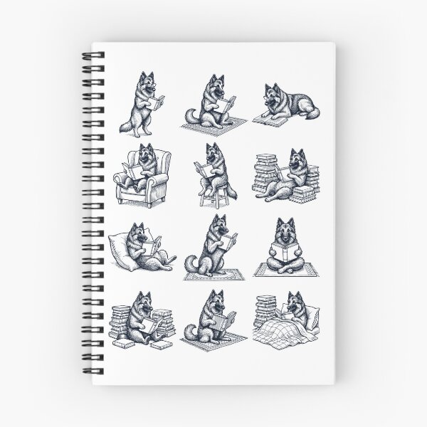 Item preview, Vintage Belgian Shepherd Book Reader Reading Dog Lover designed and sold by dian-rody-crest.