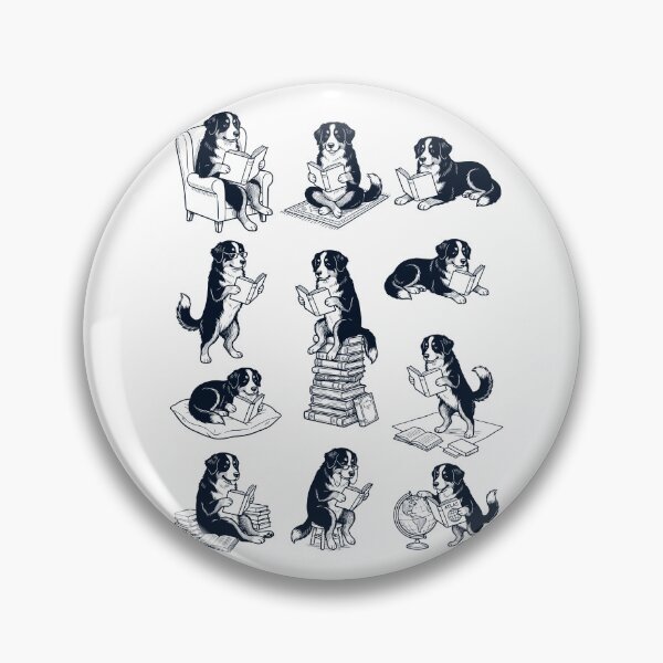 Item preview, Vintage Bernese Mountain Dog Book Reader Reading Dog Lover designed and sold by dian-rody-crest.