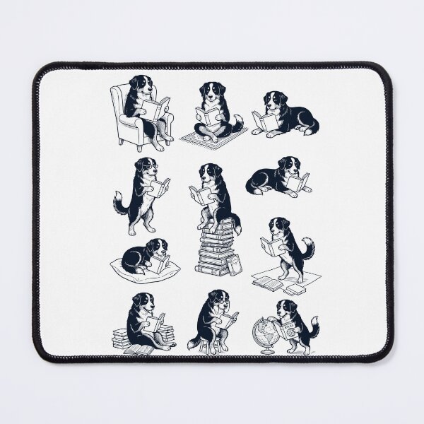 Item preview, Vintage Bernese Mountain Dog Book Reader Reading Dog Lover designed and sold by dian-rody-crest.