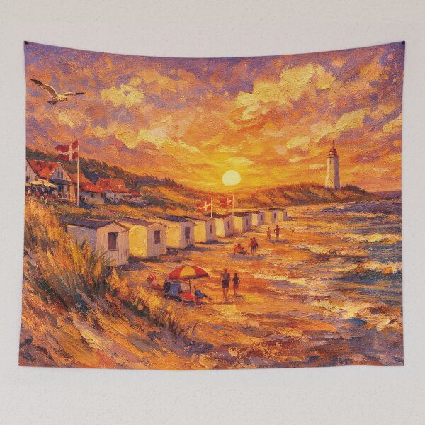 Item preview, Blokhus by night painting, Denmark – A Beautiful place in Europe. designed and sold by GalleryKauffeld.