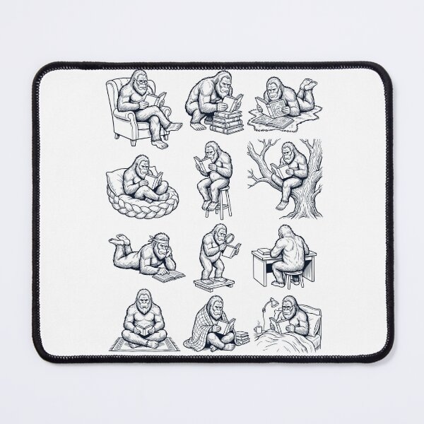 Item preview, Vintage Bigfoot Book Reader Reading Animal Lover designed and sold by dian-rody-crest.