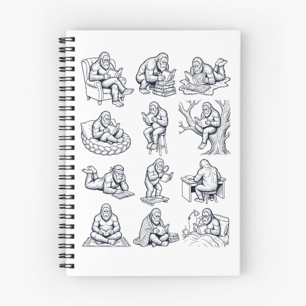 Item preview, Vintage Bigfoot Book Reader Reading Animal Lover designed and sold by dian-rody-crest.