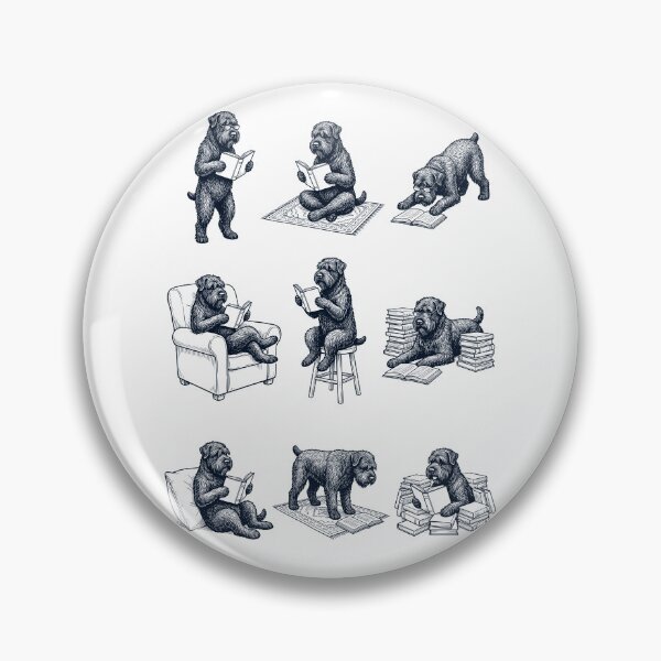 Item preview, Vintage Black Russian Terrier Book Reader Reading Dog Lover designed and sold by dian-rody-crest.
