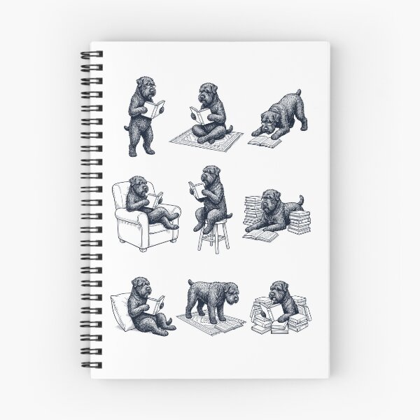 Item preview, Vintage Black Russian Terrier Book Reader Reading Dog Lover designed and sold by dian-rody-crest.