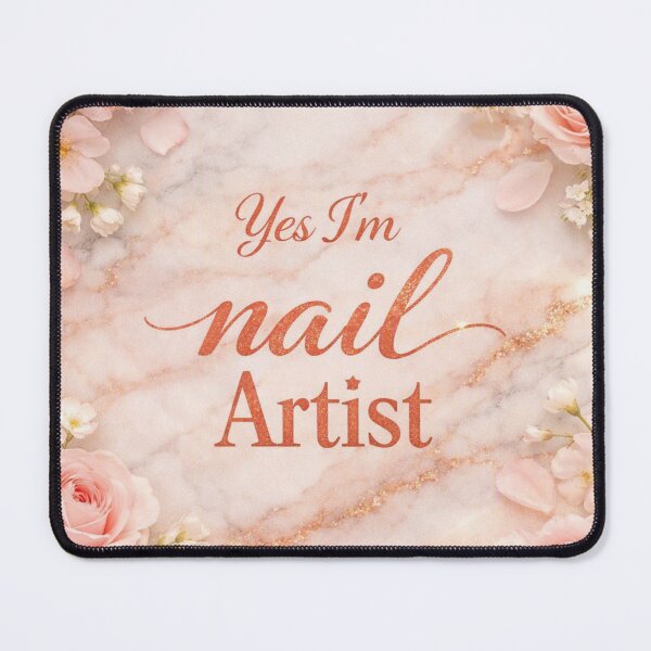 Item preview, Yes I’m a Nail Artist Floral Pink Marble Beauty Design designed and sold by Lalala cute.