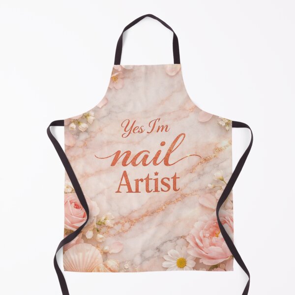 Item preview, Yes I’m a Nail Artist Floral Pink Marble Beauty Design designed and sold by Lalala cute.