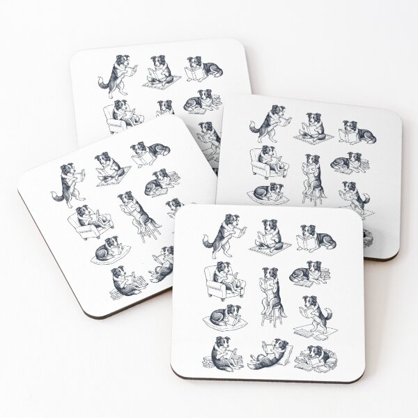 Item preview, Vintage Border Collie Book Reader Reading Dog Lover designed and sold by dian-rody-crest.