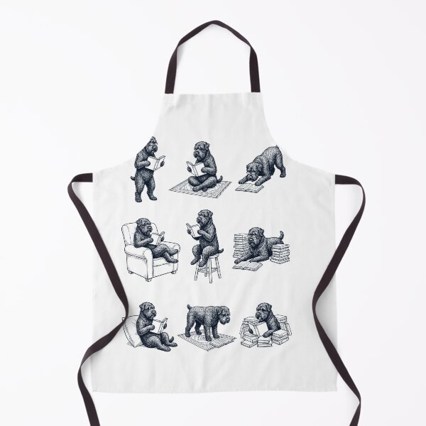 Item preview, Vintage Black Russian Terrier Book Reader Reading Dog Lover designed and sold by dian-rody-crest.