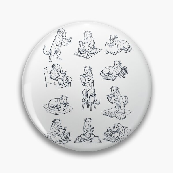 Item preview, Vintage Borzoi Book Reader Reading Dog Lover designed and sold by dian-rody-crest.