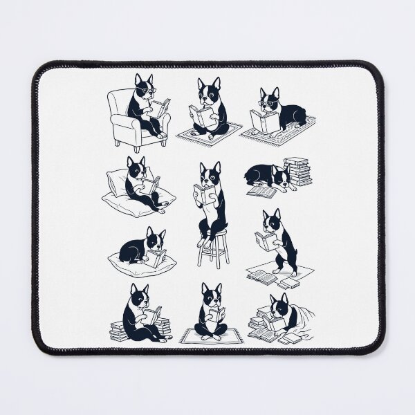 Item preview, Vintage Boston Terrier Book Reader Reading Dog Lover designed and sold by dian-rody-crest.