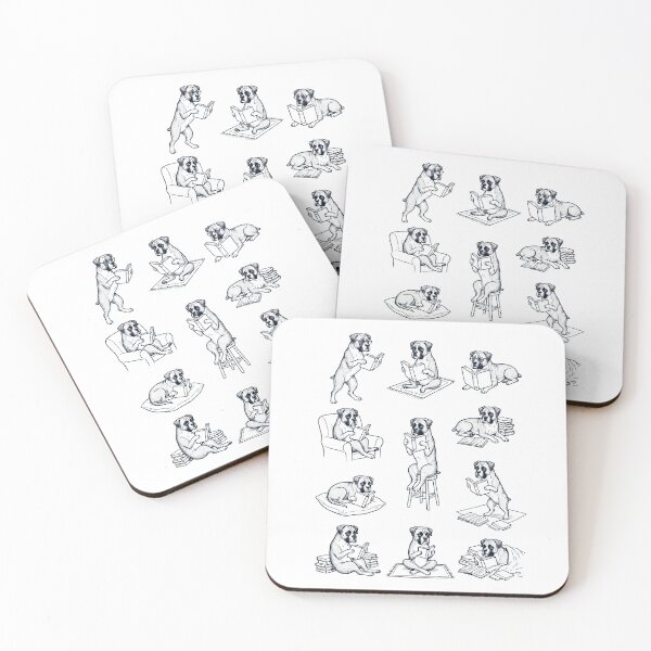 Item preview, Vintage Boxer Dog Book Reader Reading Dog Lover designed and sold by dian-rody-crest.