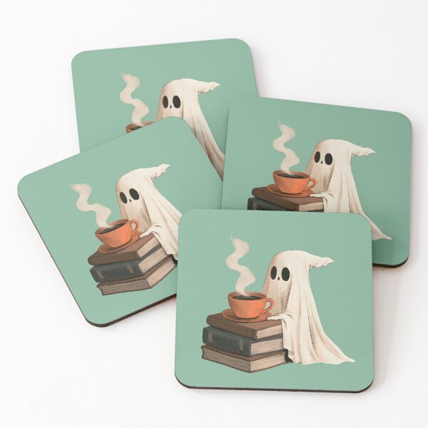 Item preview, Cozy Ghost Coffee & Books – Spooky Reading Halloween designed and sold by KAM-KAM-STORE.