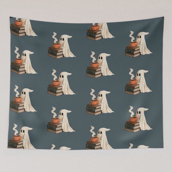 Item preview, Cozy Ghost Coffee & Books – Spooky Reading Halloween designed and sold by KAM-KAM-STORE.