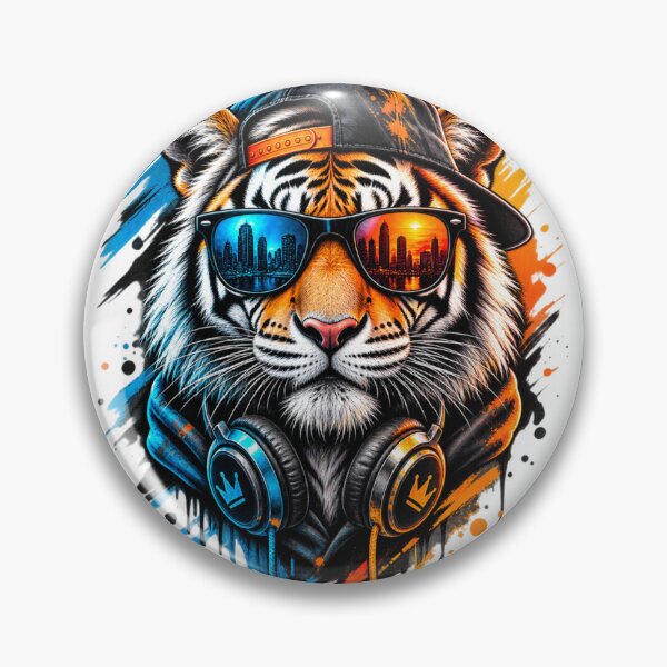 Item preview, Cool Urban Tiger with Headphones and Sunglasses designed and sold by DKSH1234.