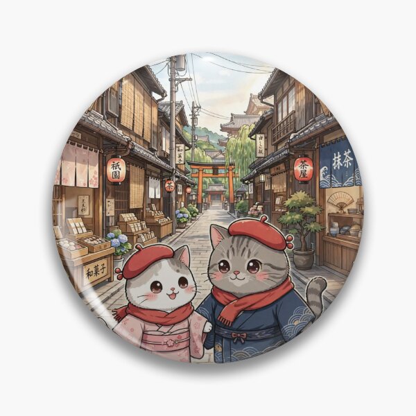 Item preview, Kawaii Cats in Kimono Kyoto Japan - Freda and Junior Traditional Street designed and sold by MAISON SYLVIE.
