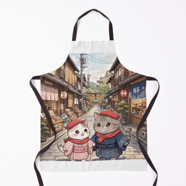 Item preview, Kawaii Cats in Kimono Kyoto Japan - Freda and Junior Traditional Street designed and sold by MAISON SYLVIE.