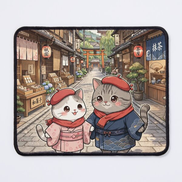 Item preview, Kawaii Cats in Kimono Kyoto Japan - Freda and Junior Traditional Street designed and sold by MAISON SYLVIE.