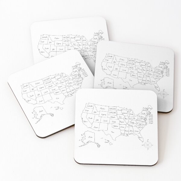 Item preview, United States Map Travel Tracker Vinyl Sticker Minimalist Line Art designed and sold by JIGUWORLD.