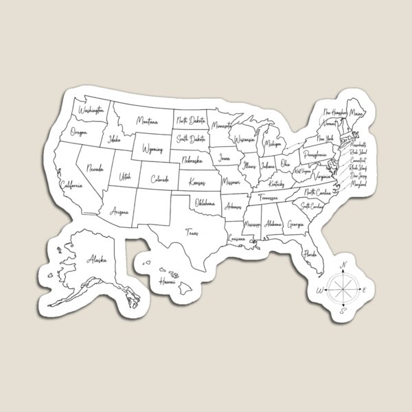 Item preview, United States Map Travel Tracker Vinyl Sticker Minimalist Line Art designed and sold by JIGUWORLD.