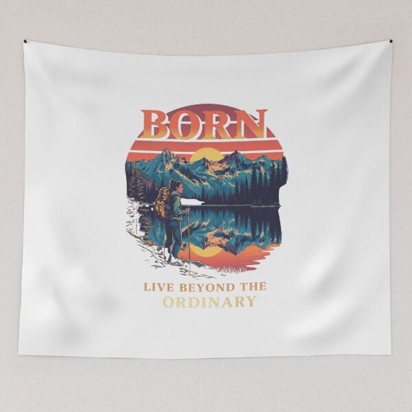 Item preview, Born To Explore – Live Beyond The Ordinary Vintage Mountain Hiking Adventure designed and sold by muhammadkhafidh.