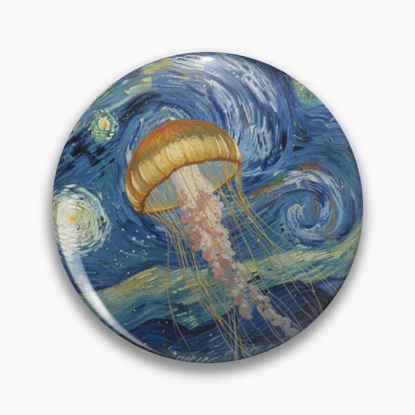 Item preview, Surreal jellyfish floats through a starry night designed and sold by aponwao.