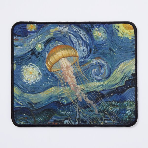 Item preview, Surreal jellyfish floats through a starry night designed and sold by aponwao.