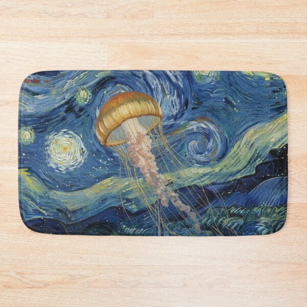 Item preview, Surreal jellyfish floats through a starry night designed and sold by aponwao.