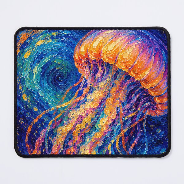 Item preview, Luminous Jellyfish in a Colorful Ocean designed and sold by Rahma-yehia23.
