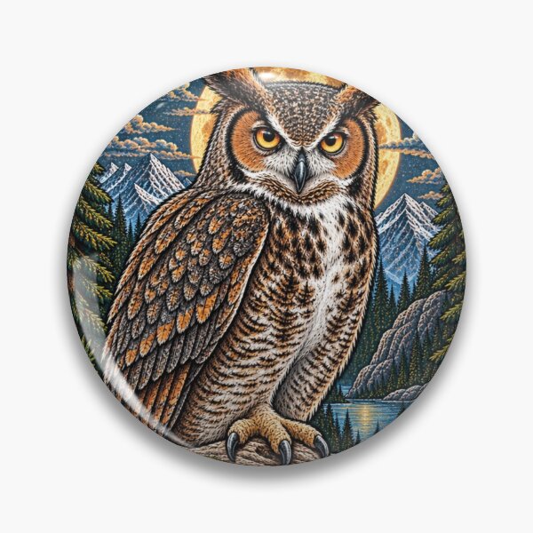 Item preview, Great Horned Owl Wild Night designed and sold by KrungiT Design .
