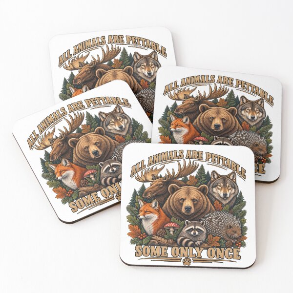 Item preview, All Animals are Pettable Some Only Once Vintage Retro Nature Animal Design designed and sold by Leenodz.