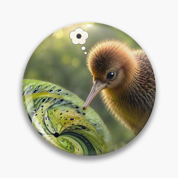 Item preview, Kiwi with a Kiwi pondering a Kiwi Cyber Oil designed and sold by O'clock Vibes.