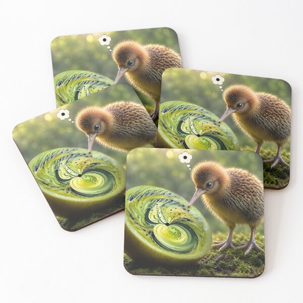 Item preview, Kiwi with a Kiwi pondering a Kiwi Cyber Oil designed and sold by O'clock Vibes.